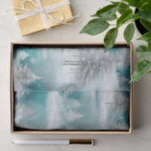 Sneeuw Scene Winter Forest Ice Blue White Kerstmis Tissuepapier (Geschenk)