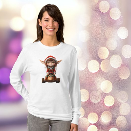 Sneeuw Scooter Kerst Elf Vrouwen T-shirt