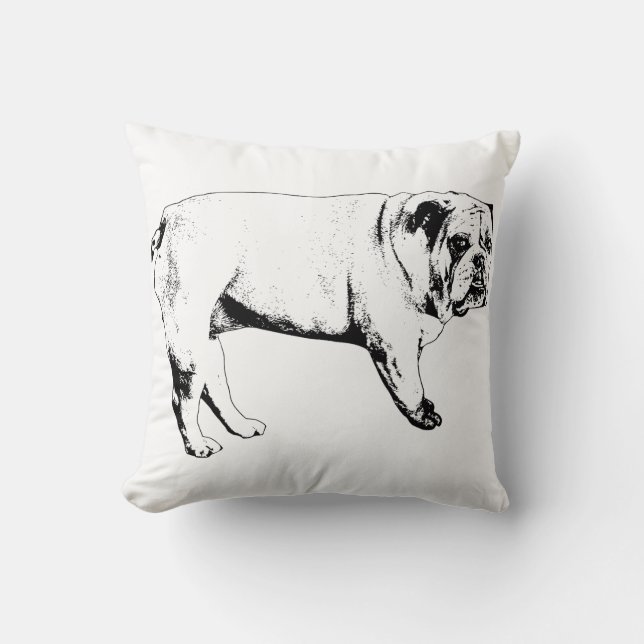 Sneeuw-Seizoen Bulldog Kussen (Voorkant)