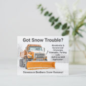 Sneeuw Shoveling Verwijderingstrucks Modern Compan Briefkaart (Staand voorkant)