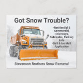Sneeuw Shoveling Verwijderingstrucks Modern Compan Briefkaart (Voorkant)