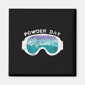 Sneeuw Ski Powder Day Snowboarden Mountain Sport Magneet (Voorkant)