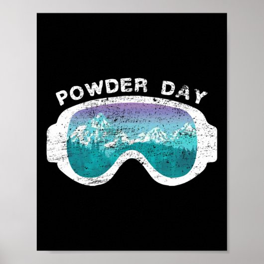 Sneeuw Ski Powder Day Snowboarden Mountain Sport Poster (Voorkant)