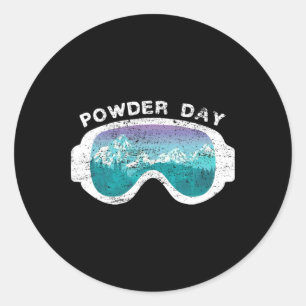 Sneeuw Ski Powder Day Snowboarden Mountain Sport Ronde Sticker