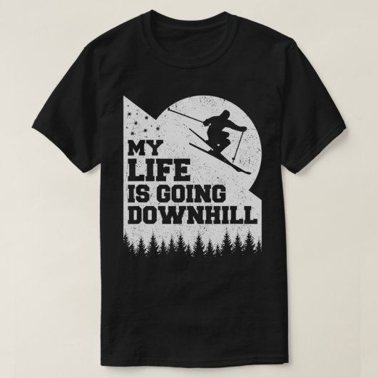 Sneeuw skiën is allemaal afdaling vanaf hier grapp t-shirt (Design voorkant)