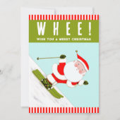 Sneeuw Skiën Skiër Kerstmis Feestdagenkaart (Voorkant)