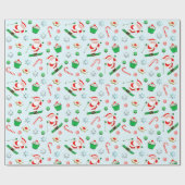 Sneeuw skiën vakantie cadeau cadeaupapier (Vlak)