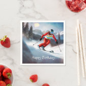 Sneeuw Skiën Verjaardag Papier Servetten (Insitu)