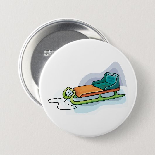 Sneeuw Sled Ronde Button 7,6 Cm (Voorkant /achterkant)