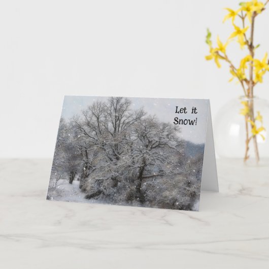 Sneeuw Sneeuw Winter Kerst Kaart (Gele Bloem)