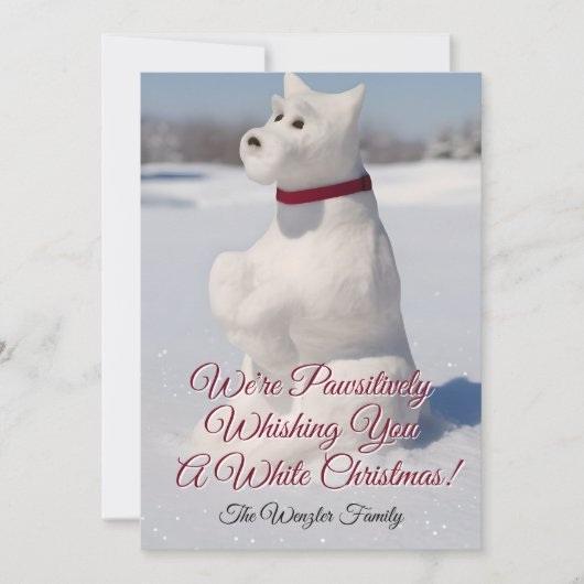 Sneeuw Sneeuwhond Ontwerp Feestdagenkaart (Voorkant)