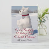 Sneeuw Sneeuwhond Ontwerp Feestdagenkaart (Staand voorkant)
