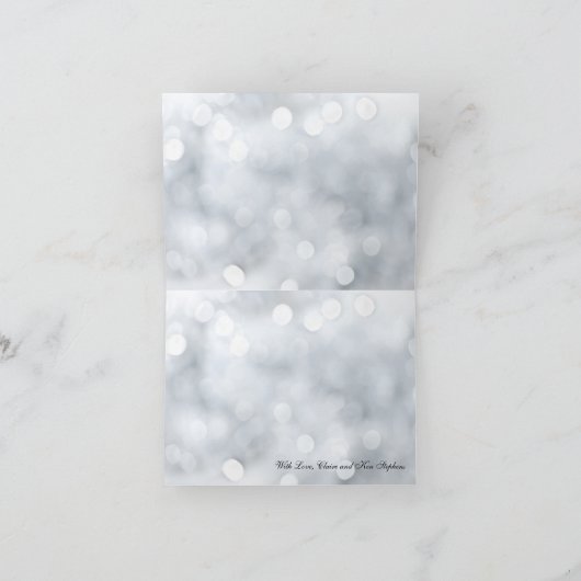 Sneeuw Sparkle Lights Glitter Dank u kaart (Binnen)