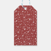 Sneeuw & Sparkles familienaam Red Merry Christmas Cadeaulabel (Achterkant)