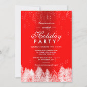 Sneeuw sprankelend rood metallic winter bedrijfsva kaart (Voorkant)