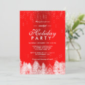 Sneeuw sprankelend rood metallic winter bedrijfsva kaart (Staand voorkant)