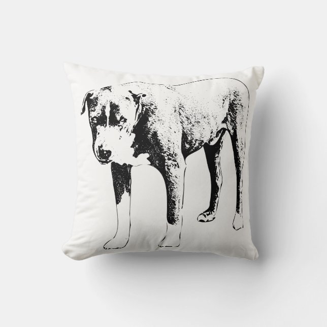 Sneeuw-stille Pit Bull Kussen (Voorkant)