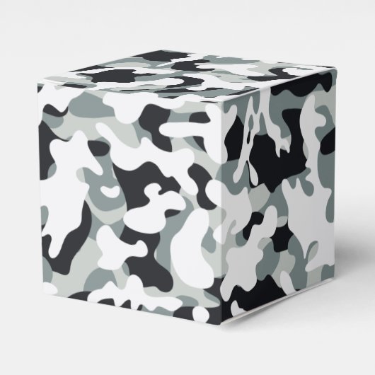 Sneeuw Stof Camouflage  Bedankdoosjes (Voorkant Zijde)