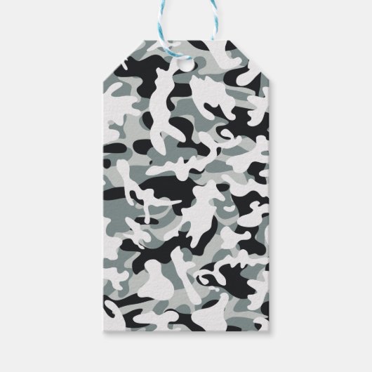 Sneeuw Stof Camouflage Cadeaulabel (Voorkant)