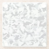 Sneeuw Stof Camouflage  Glazen Onderzetter (Achterkant)
