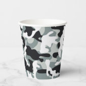 Sneeuw Stof Camouflage Papieren Bekers (Voorkant)
