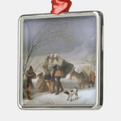 Sneeuw Storm in de winter (door Francisco Goya) Metalen Ornament (Links)