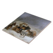 Sneeuw Storm in de winter (door Francisco Goya) Tegeltje (Zijkant)
