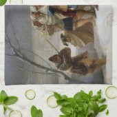 Sneeuw Storm in de winter (door Francisco Goya) Theedoek (Gevouwen)