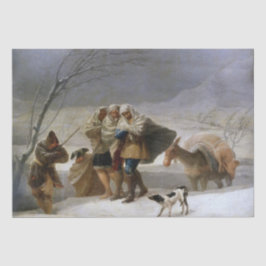 Sneeuw Storm in de winter (door Francisco Goya) Tissuepapier