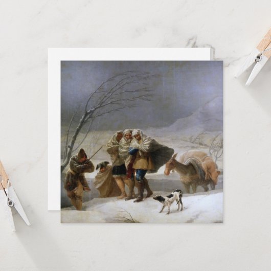 Sneeuw Storm in de winter Kaart (Voorkant / Achterkant in situ)