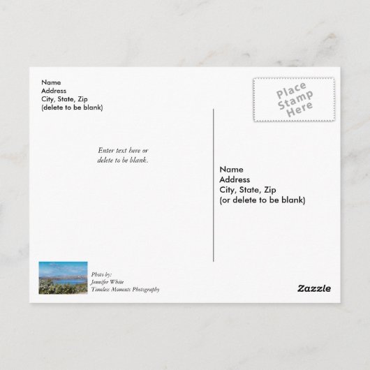 Sneeuw stuift rond Table Rock Lake Dank je wel Pre Briefkaart (Achterkant)