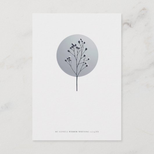 Sneeuw tak huwelijksdetails kaart (Achterkant)