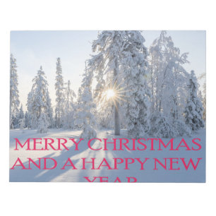 SNEEUW,TREES,DE ZON, KLAAR VOOR CHRISTMAS NOTITIEBLOK