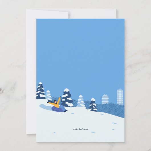 Sneeuw Tubing Uitnodigingen (Achterkant)