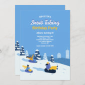 Sneeuw Tubing Uitnodigingen (Voorkant / Achterkant)