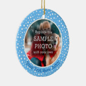 Sneeuw Twee Foto Twee Sided Persoonlijk Keramisch Ornament (Rechts)