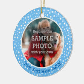 Sneeuw Twee Foto Twee Sided Persoonlijk Keramisch Ornament (Links)
