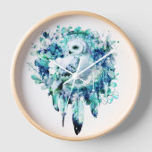 Sneeuw Uil Dreamcatcher Groen en Blauwgroen Blauw (Voorkant)