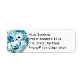 Sneeuw Uil Dreamcatcher Groen en Blauwgroen Blauw Etiket (Voorkant)