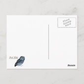 Sneeuw Uil in de Avond Schaduwen Briefkaart (Achterkant)