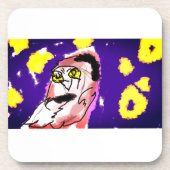 Sneeuw uil nacht bier onderzetter (Voorkant)