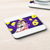 Sneeuw uil nacht bier onderzetter (Linkerzijde)