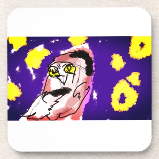 Sneeuw uil nacht bier onderzetter (Voorkant)