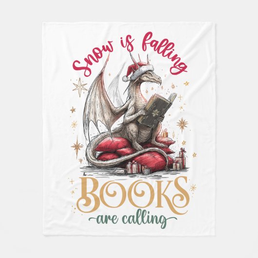 Sneeuw valt, boeken roepen fleece deken (Voorkant)