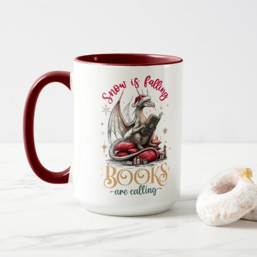 Sneeuw Valt, Boeken Roepen Mok (Met donut)