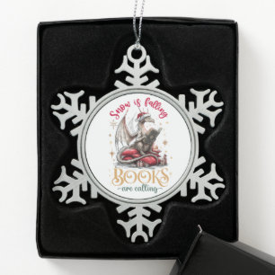 Sneeuw Valt, Boeken Roepen  Tin Sneeuwvlok Ornament