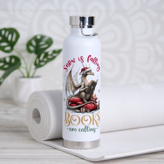 Sneeuw valt, boeken roepen waterfles (Yoga (Gedraaid) )
