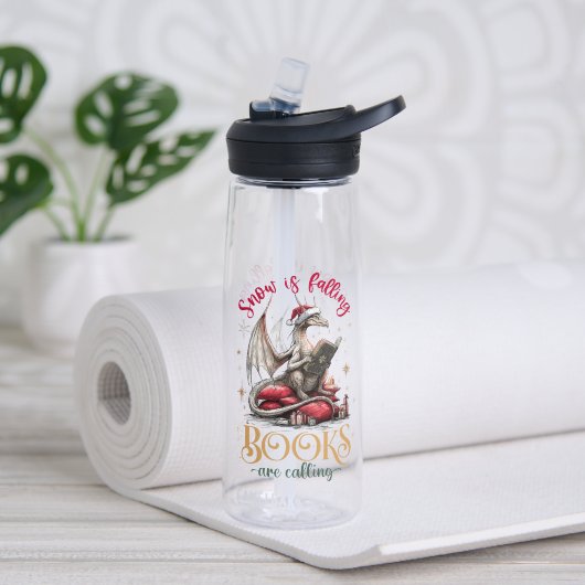 Sneeuw valt, boeken roepen waterfles (Yoga (Gedraaid) )
