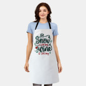 Sneeuw valt Wijn roept Kerstmuts Schort (Gedragen)