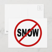 Sneeuw van de hoogste tijd /Geen Sneeuw Toegestane Briefkaart (Voorkant / Achterkant)